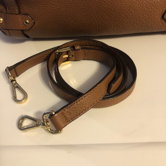 LARGE MICHAEL KORS BEDFORD COGNAC PEBBLE LEATHER DOME CONVERTIBLE SATCHEL XBODY - Picture 10 of 10